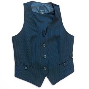 Vintage Esprit Pinstripe Tailored Vest Black White Size 4 90s Office Core
